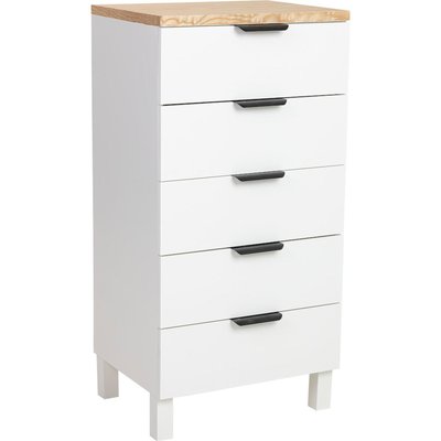 Chiffonnier contemporain en bois naturel et  5 tiroirs RECOLLECTION