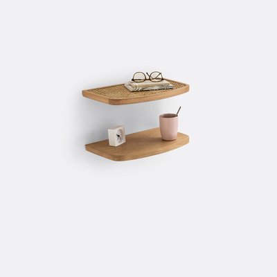 Set van 2 wandplanken eik en rotan, Buisseau LA REDOUTE INTERIEURS