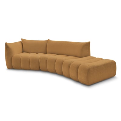 Canapé modulable 4 places en tissu bouclette, AZRA BOBOCHIC