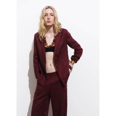 Blazer de costume en lin finis effilochés MANGO