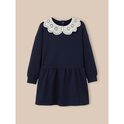 Robe grand col brodé - coton biologique CYRILLUS