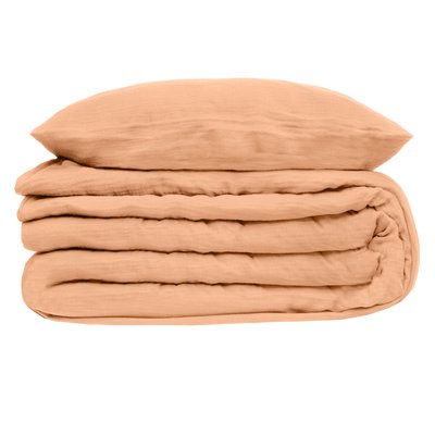 Housse de couette et taies double gaze de coton Doux Reve Flora EDEN