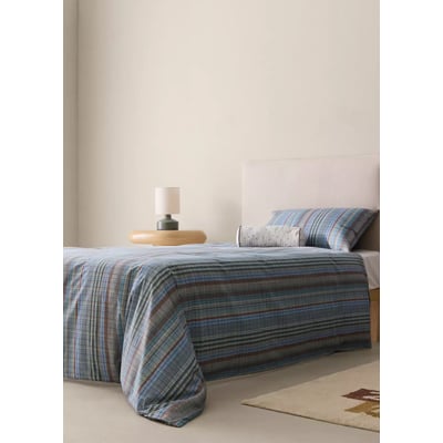 Housse de couette enfant percale de coton à carreaux lit 90 cm MANGO HOME