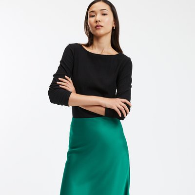 Camisola com decote à barco, mangas compridas LA REDOUTE COLLECTIONS