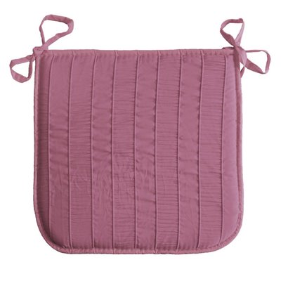 Coussin galette de chaise Jacquard rayure rose 40 x 40 cm DOUCEUR D'INTÉRIEUR