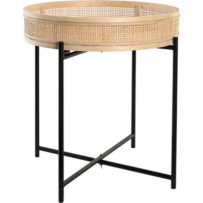 Support à plantes en rotin et métal style scandinave naturel RECOLLECTION