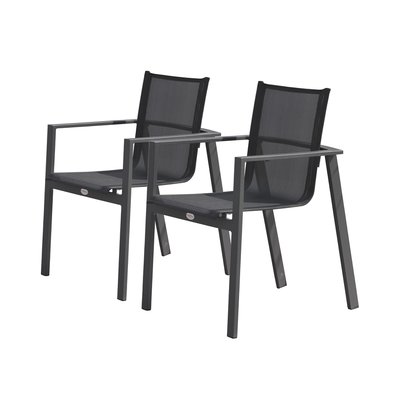 Lot de 2 fauteuils alu et textilène MIAMI DCB GARDEN