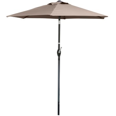 Parasol inclinable à manivelle en aluminium et toile gris taupe 200x200cm WADIGA
