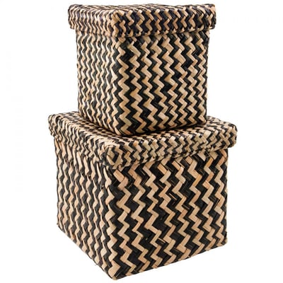Lot de 2 boites de rangement carrées Ollie HOUSE DOCTOR
