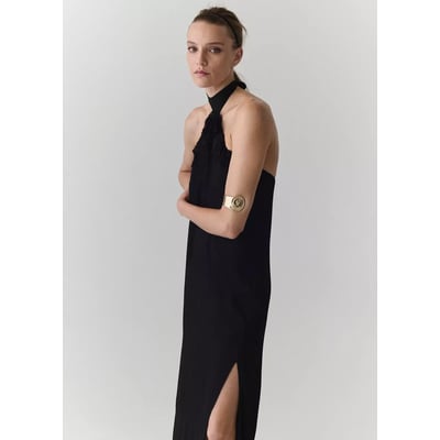 Robe dos nu détail floral MANGO