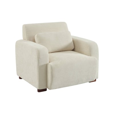 Fauteuil tissu pieds en bois d'hévéa 1 place DANY SWEEEK