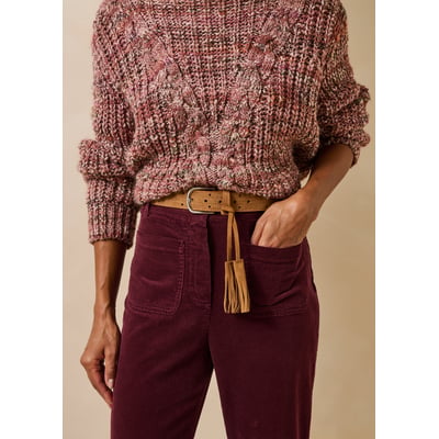 Ceinture en cuir avec pompons LA FEE MARABOUTEE
