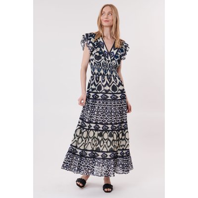 Robe longue imprimée col V TELAYAH DERHY