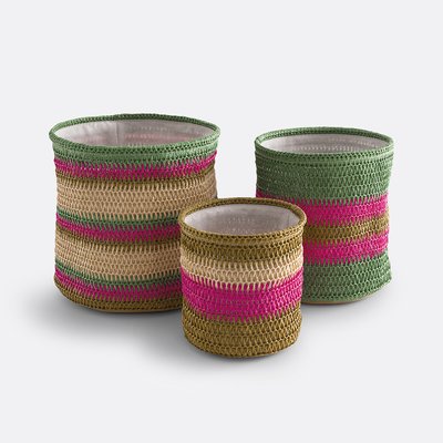 Set of 3 Kablys Crocheted Paper Baskets LA REDOUTE INTERIEURS