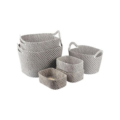 Corbeilles de rangement en corde noires et blanches (Lot de 6) AUBRY GASPARD