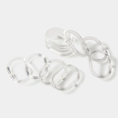 12 anneaux en plastique transparent pour rideau de douche MONOPRIX MAISON