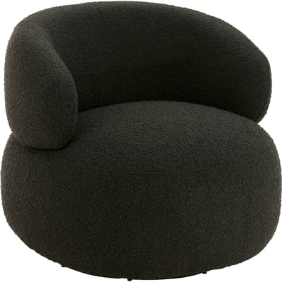 Fauteuil pivotant rond en bois et mousse RECOLLECTION