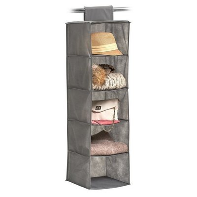 Etagère rangement suspendu tissu 5 compartiments ZELLER PRESENT