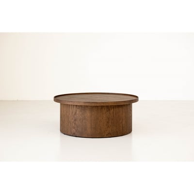 Table basse ronde en placage, CASTELLANE BOBOCHIC