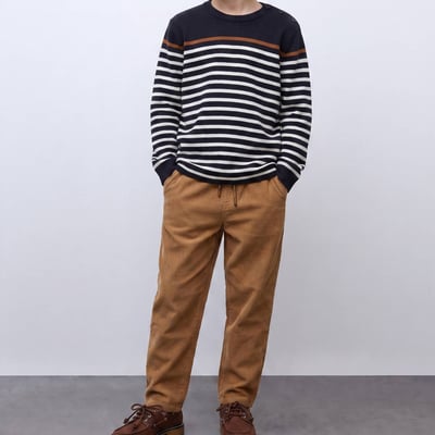 Pull marinière tricolore en laine, MONOPRIX