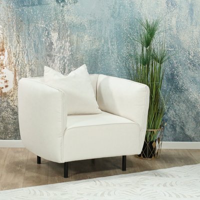 Fauteuil moderne tissu beige TURIN PIER IMPORT