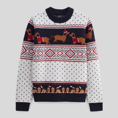 Pull jacquard fantaisie en laine MONOPRIX
