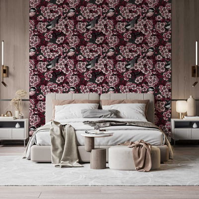 Papier peint jardin de cerisiers HEXOA
