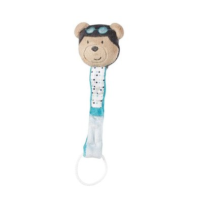 Attache-tétine bébé en coton ours SAUTHON