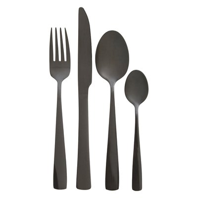 16-Piece Black Stainless Steel Cutlery Set SO'HOME