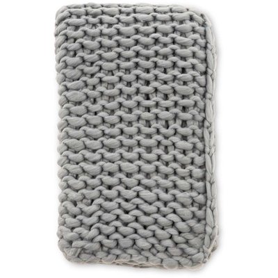 Jeté de canapé grosse maille en polyester Kate 170 x 130 cm Gris VENTURE HOME