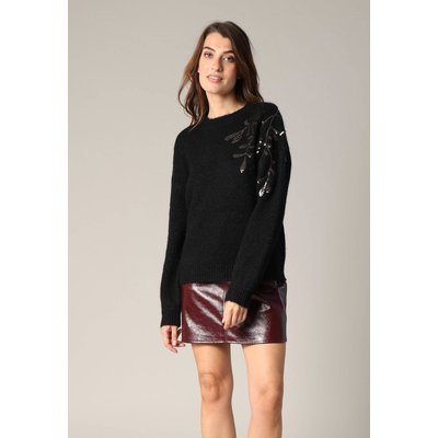 Pull en maille orné de broderies florales en sequins NADITA DEELUXE