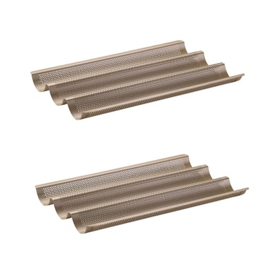Lot de 2 moules à gâteaux 38,5/24,6/3 cm en acier MOJAVE GOLD ZENKER