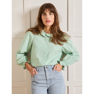 Chemise carreaux col volanté CYRILLUS