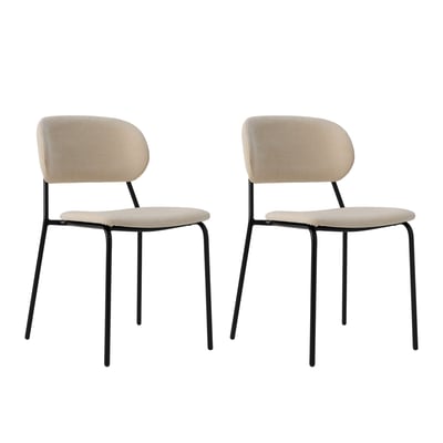 Lot de 2 chaises tissu pieds métal - SOFIA CAMIF