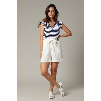 T-shirt en jersey de coton avec broderie cœur et rayures VAMIKA DEELUXE