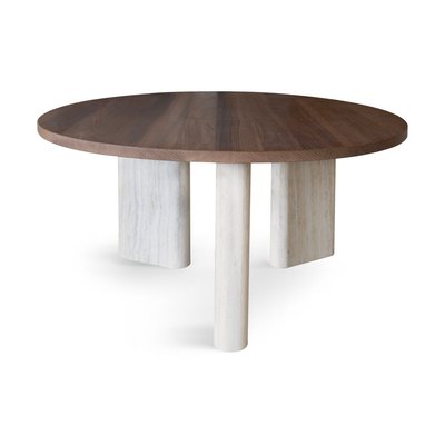 Table basse ronde effet travertin, AMBER NOW'S HOME