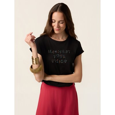 T-shirt en jersey de coton avec manches courtes kimono OLTRE