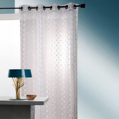 Voilage organza jacquard brodé petit pois HOME MAISON