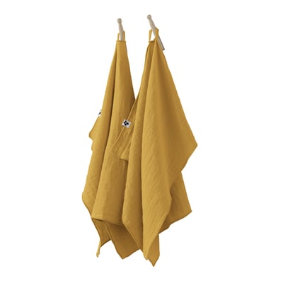 Lot de 2 essuie-mains Gaze de coton 50 x 70 cm lie de vin EDEN