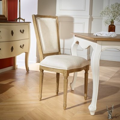 Lot de 2 chaises en bois et lin MARIE ANTOINETTE ROBIN DES BOIS