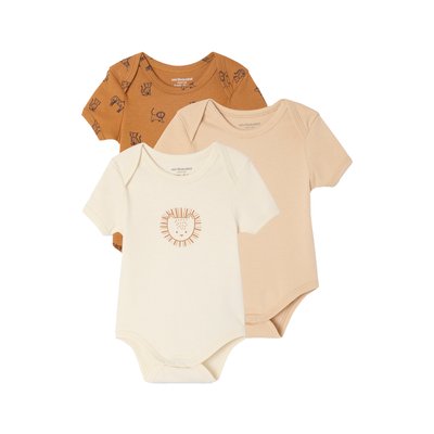 Lot de 3 bodies manches courtes Safari VERTBAUDET