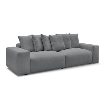 Canapé droit fixe 4 places en tissu chiné, VOLTAIRE BOBOCHIC