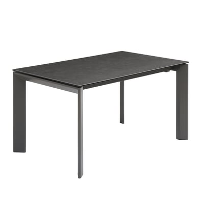 Table repas en céramique gris 140 cm avec allonge ZAGO