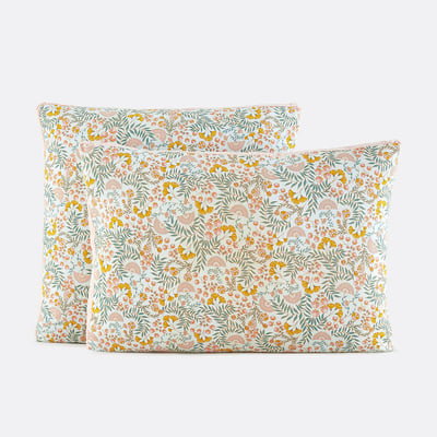 Taie d'oreiller en coton lavé, motif floral, MAJARI LA REDOUTE INTERIEURS
