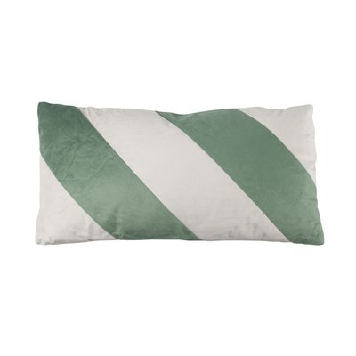 Coussin décoratif vert et blanc 30 x 60 cm BOITE A DESIGN