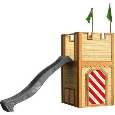 Axi ARTHUR Aire de jeux en cèdre vernis naturel, toboggan Gris AXI HOUSE