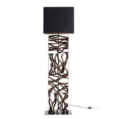 Lampadaire en bois flotté et coton, NATURE WAVE KARE DESIGN