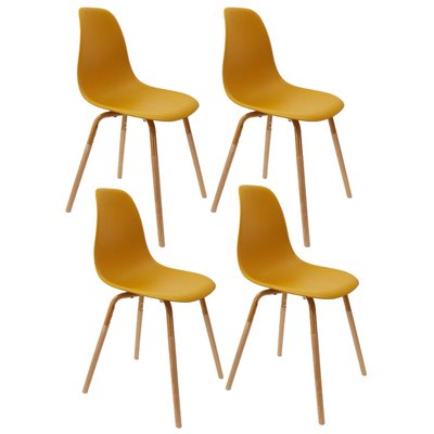 Lot de 4 Chaises scandinave Phenix en polypropylène et métal THE HOME DECO FACTORY