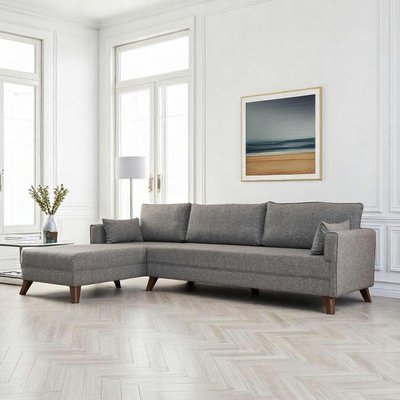 Canapé d'angle gris chiné - 275 cm, côté gauche SPLIT PIER IMPORT