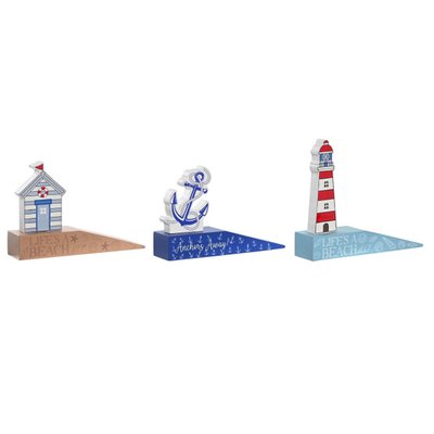 Set de 3 cale-portes en bois bord de mer 17.5x4x14cm WADIGA
